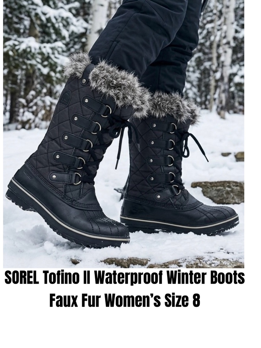 SOREL Tofino II Waterproof Winter Boots Faux Fur Women’s Size 8